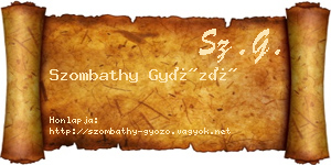 Szombathy Győző névjegykártya